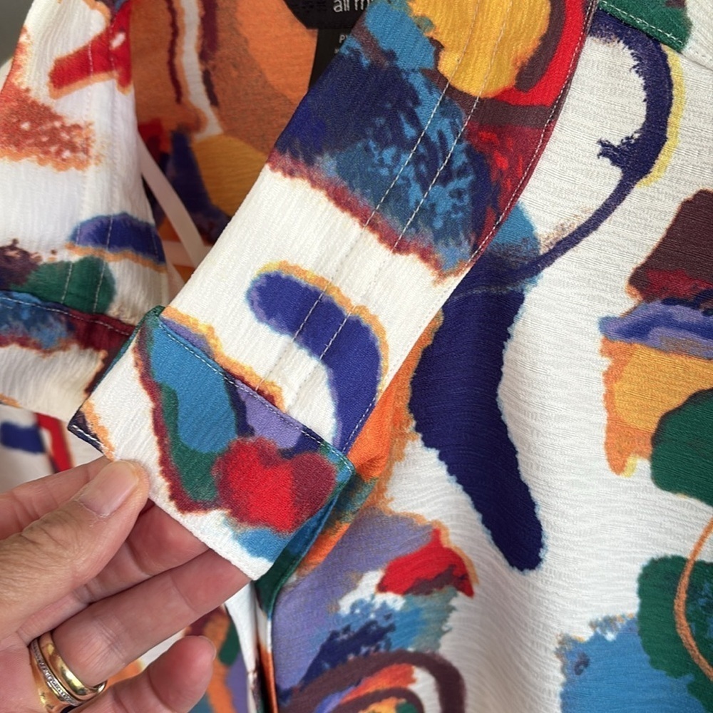 NWT Ali Miles Arty Abstract Jacket Top Size Petite XL - Picture 6 of 10